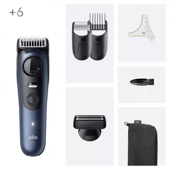 Braun BeardTrimmer 7 BT7520 Bateria 40 2 cm Wet & Dry Czarny, Niebieski