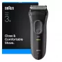 Foil shaver BRAUN Serie 3 3000S, szary, foil system, built-in NiMH bateria, AC/bateria power, 57×48×156 mm