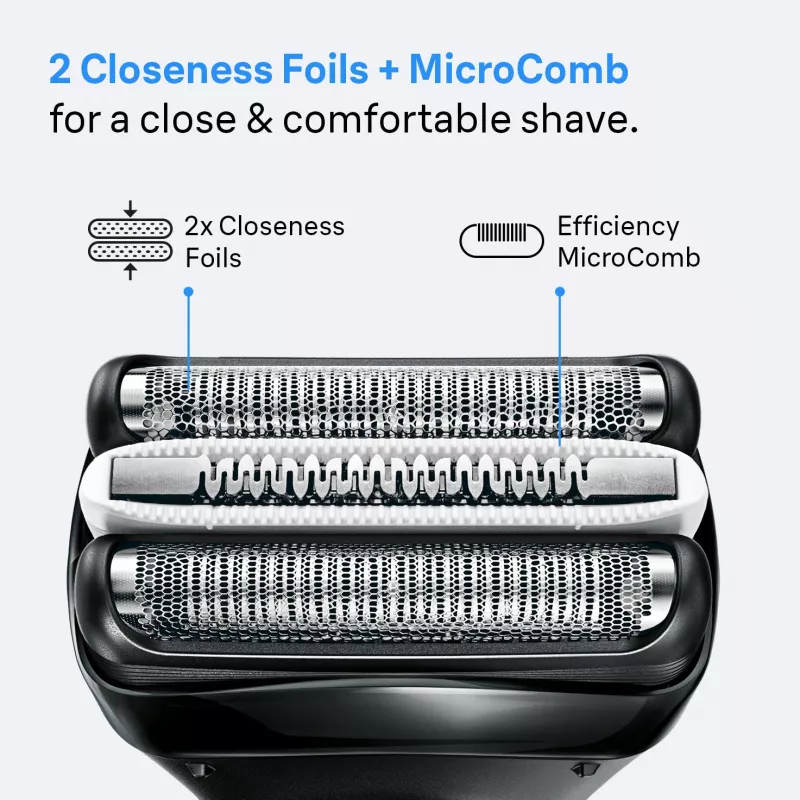 Foil shaver BRAUN Serie 3 3000S, szary, foil system, built-in NiMH bateria, AC/bateria power, 57×48×156 mm