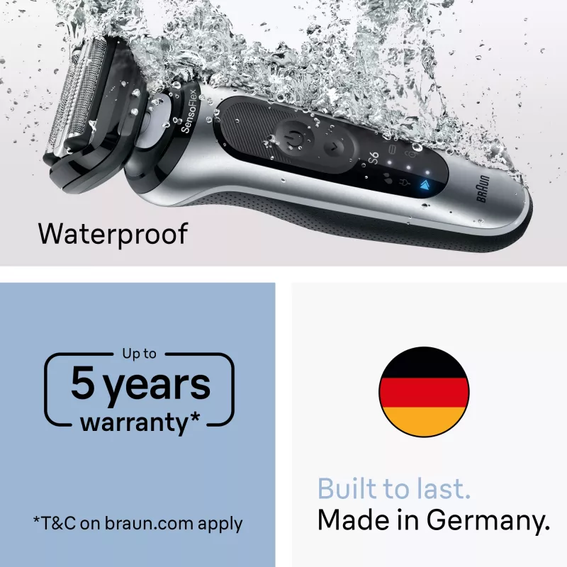 Golarka elektryczna BRAUN Series 6 62-B1200S Wet & Dry ze zintegrowanym trymerem do brody