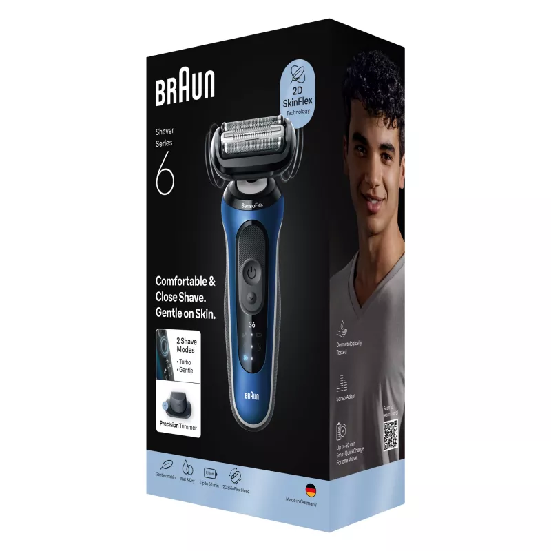 Golarka elektryczna BRAUN Series 6 62-B1200S Wet & Dry ze zintegrowanym trymerem do brody
