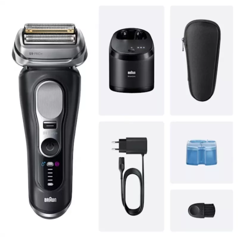 Golarka foliowa Braun Series 9 Pro+ 9660CC Czarna Srebrna Stal nierdzewna