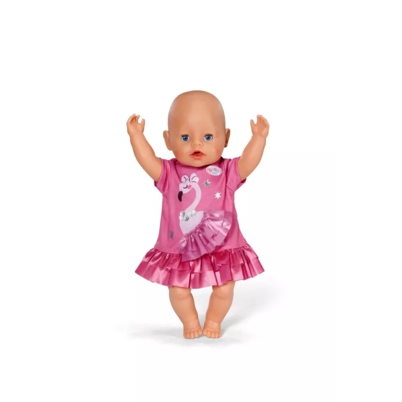 Sukienka dla lalki Peterkin BABY born Flamingo na lalki 43 cm, składana, wiek 3+