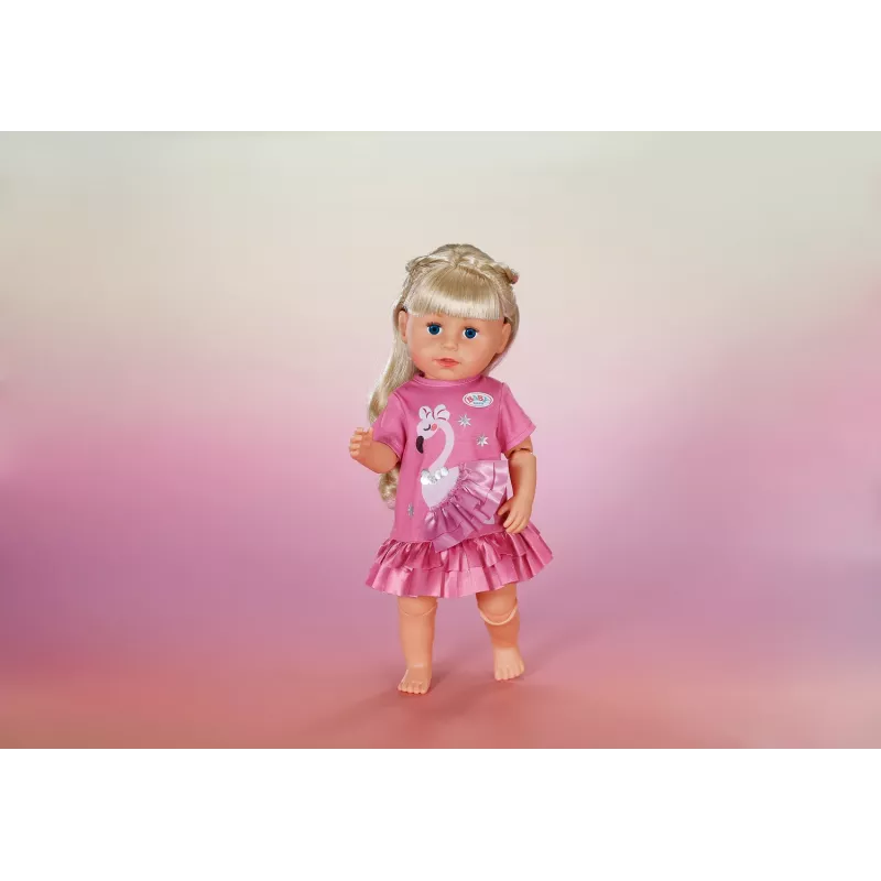 Sukienka dla lalki Peterkin BABY born Flamingo na lalki 43 cm, składana, wiek 3+
