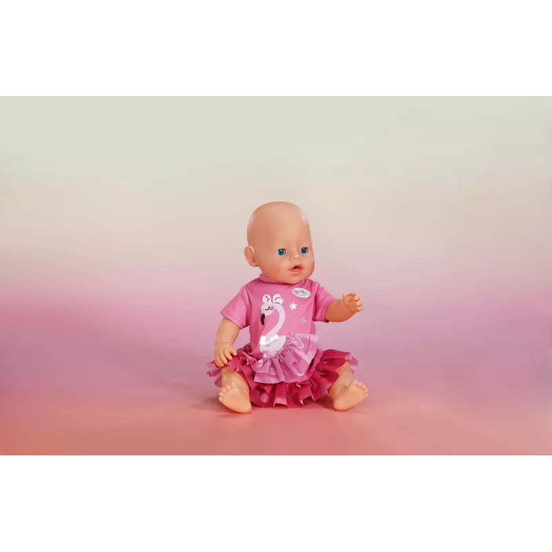 Sukienka dla lalki Peterkin BABY born Flamingo na lalki 43 cm, składana, wiek 3+