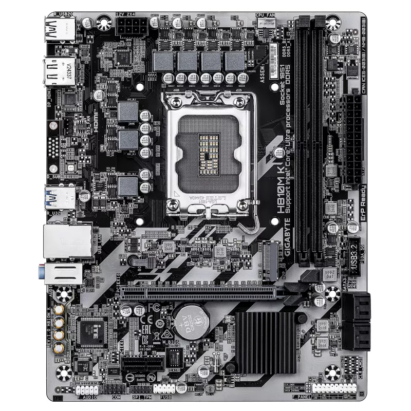 GIGABYTE H810M K Micro ATX Płyta Główna dla Intel Core Ultra (Seria 2) — LGA 1851, DDR5 do 6400MHz, 1x PCIe 4.0 M.2, 1GbE
