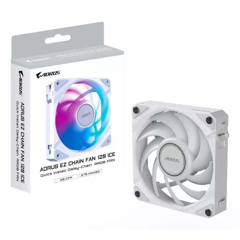 GIGABYTE AORUS EZ CHAIN FAN 120 ICE All-in-one chłodzenie cieczą 12 cm Biały