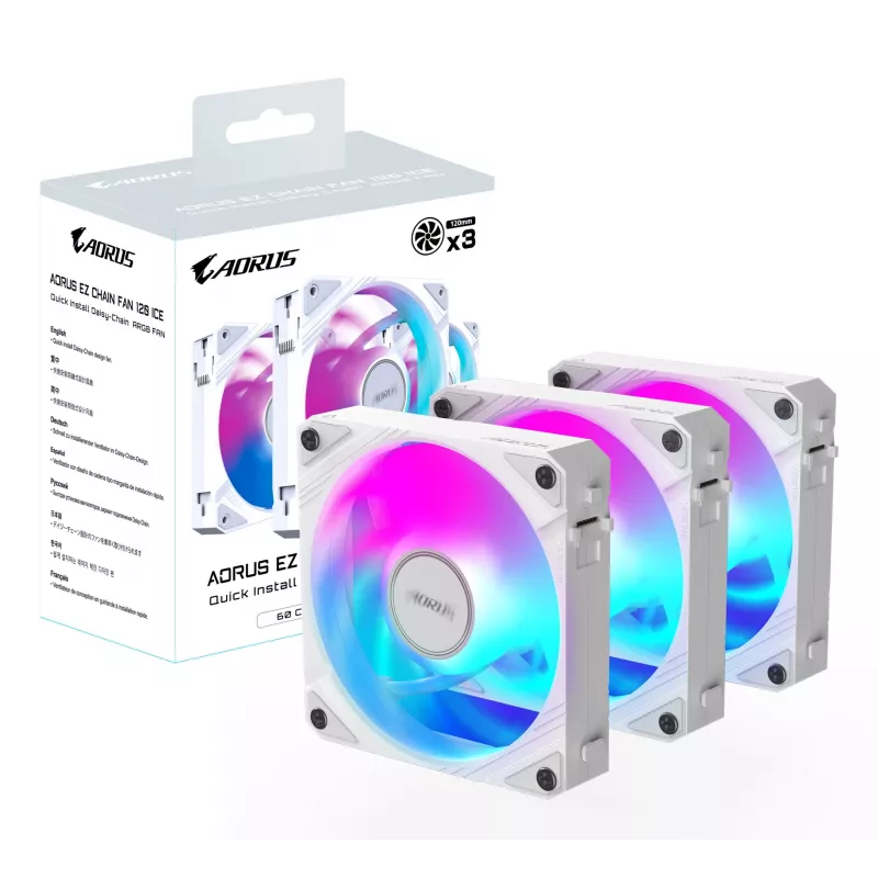 GIGABYTE AORUS EZ CHAIN FAN 120 ICE do płyty głównej 12 cm Biały 1 szt.