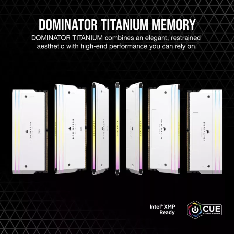 DIMM 64 GB DDR5-6000 (4x 16 GB) Quad-Kit, Arbeitsspeicher weiß, CMP64GX5M4B6000C36W, Dominator Titanium, INTEL XMP
