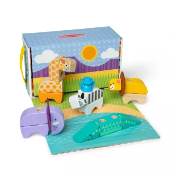 Zestaw konstrukcyjny Spin Master Melissa & Doug Blockables Safari Playset – figurki i klocki do układania