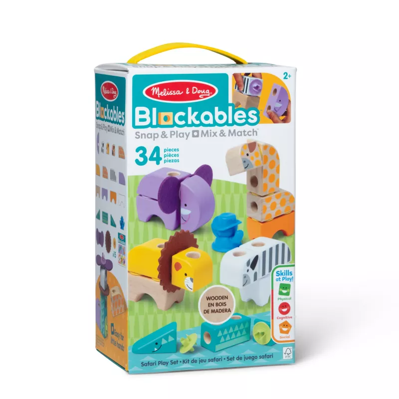 Zestaw konstrukcyjny Spin Master Melissa & Doug Blockables Safari Playset – figurki i klocki do układania
