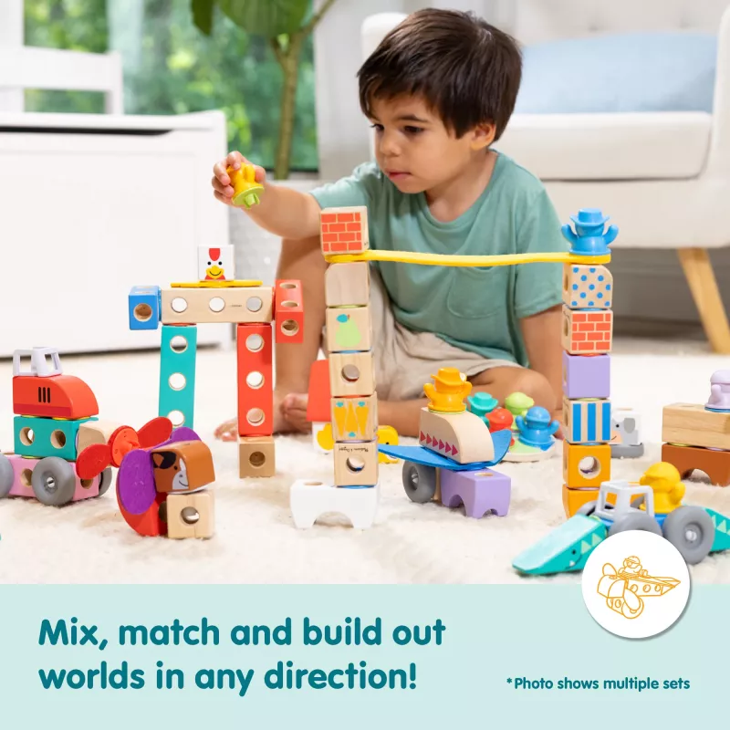 Zestaw konstrukcyjny Spin Master Melissa & Doug Blockables Safari Playset – figurki i klocki do układania