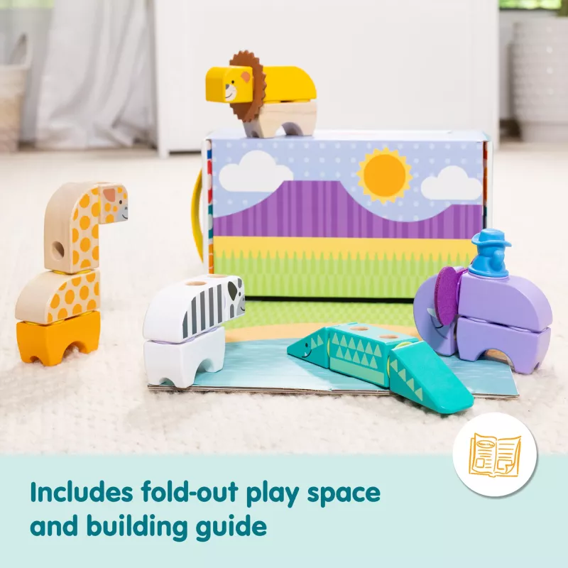 Zestaw konstrukcyjny Spin Master Melissa & Doug Blockables Safari Playset – figurki i klocki do układania