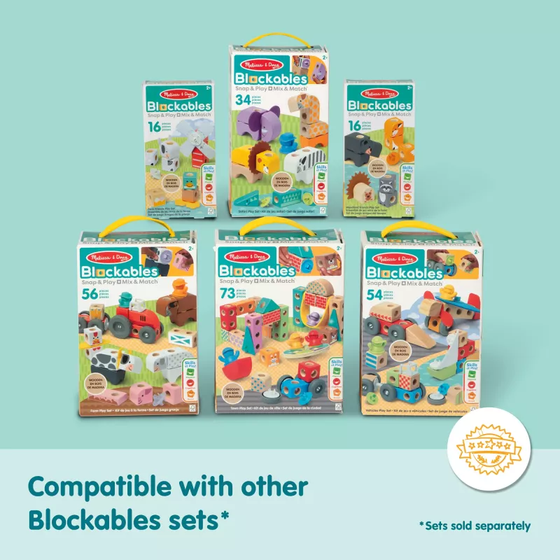 Zestaw konstrukcyjny Spin Master Melissa & Doug Blockables Safari Playset – figurki i klocki do układania
