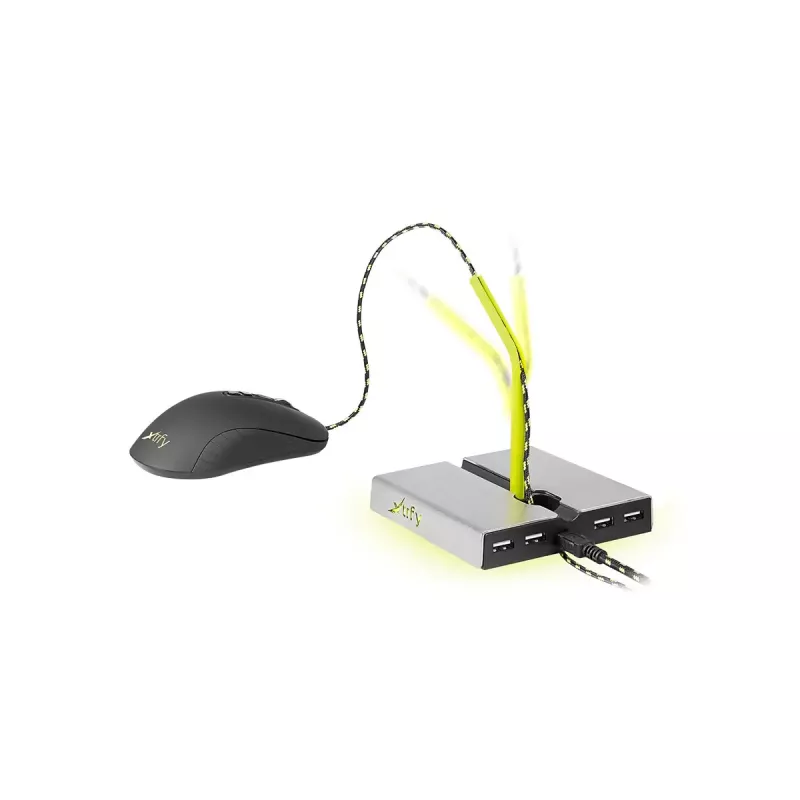 Xtrfy B1 Mouse Bungee LED uchwyt na mysz z 4-portowym hubem USB 2.0