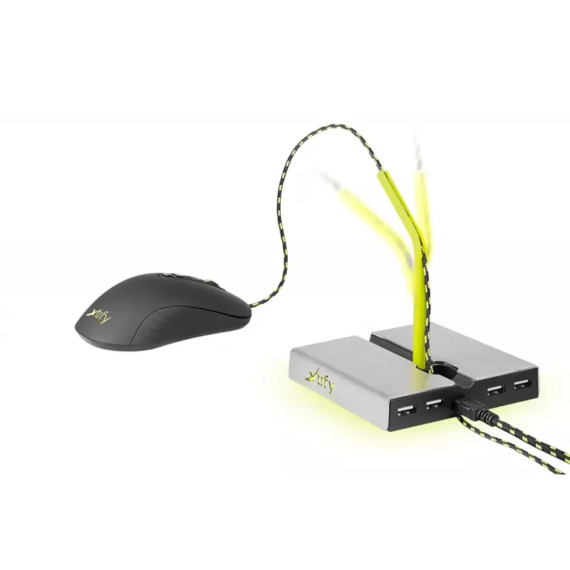 Xtrfy B1 Mouse Bungee LED uchwyt na mysz z 4-portowym hubem USB 2.0