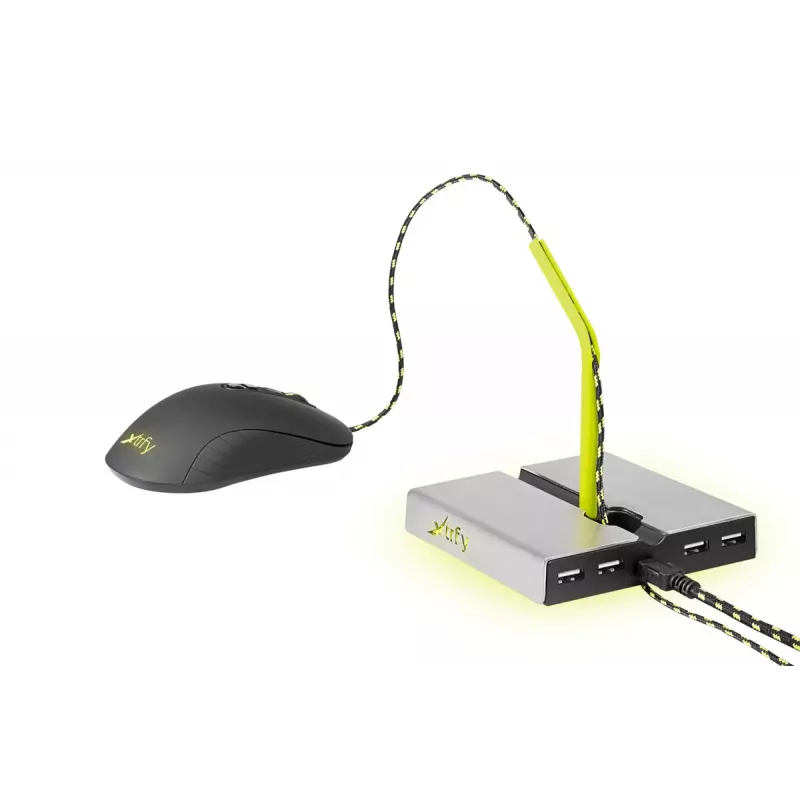 Xtrfy B1 Mouse Bungee LED uchwyt na mysz z 4-portowym hubem USB 2.0