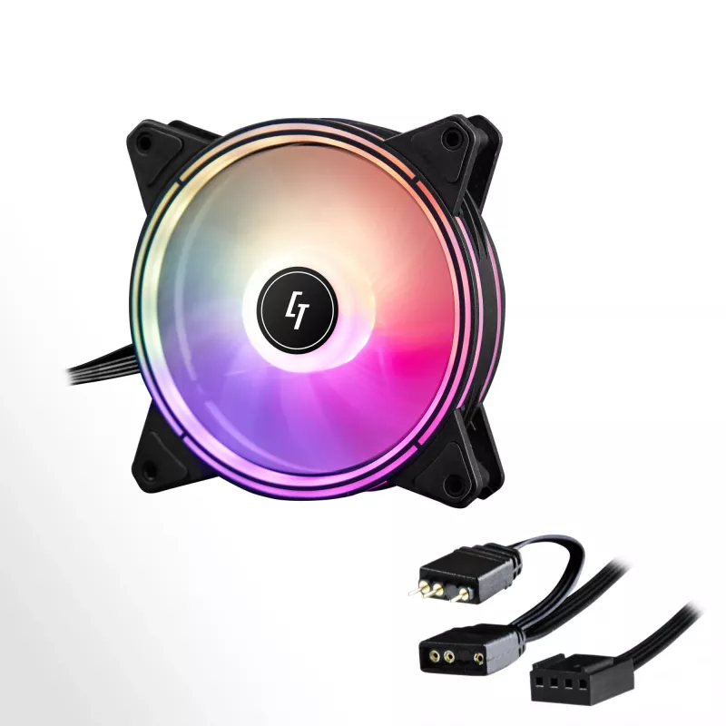 Chieftec NF-1225RGB system chłodzenia komputera Wentylator obudowy komputera 12 cm Czarny 1 szt.