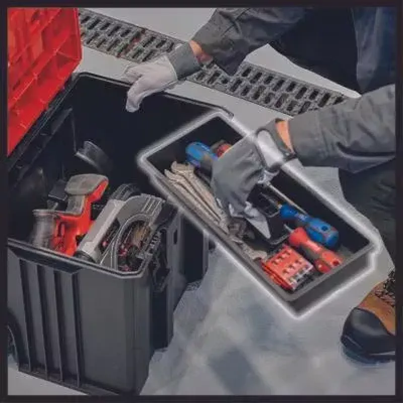 Skrzynka narzędziowa Einhell E-Case L polipropylenowa czarno-czerwona 41,5 x 27,3 x 32 cm