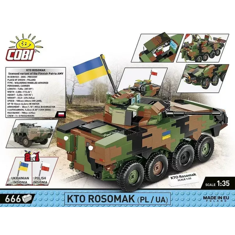 Zestaw klocków Cobi Siły Zbrojne KTO Rosomak 2 w 1 (COBI-2629)
