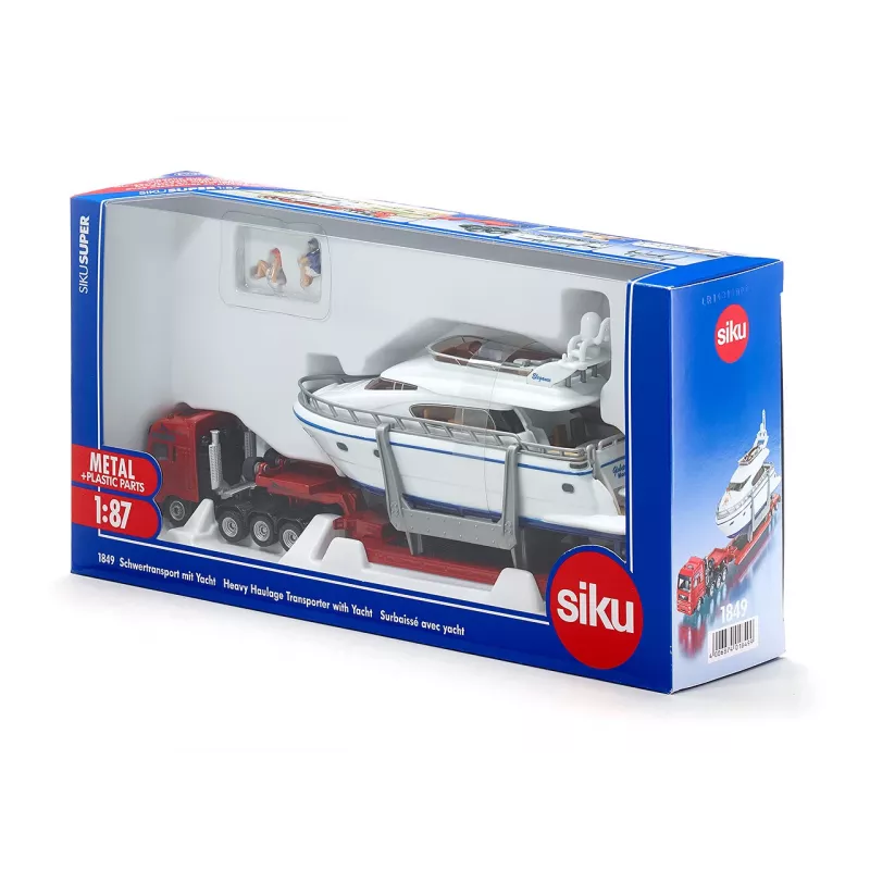 Siku Heavy Haulage Transporter z jachtem, Model ciężkiego transportera, Preassembled, 1:87, Chłopiec/Dziewczynka, 3 lat(a), 99 lat(a)
