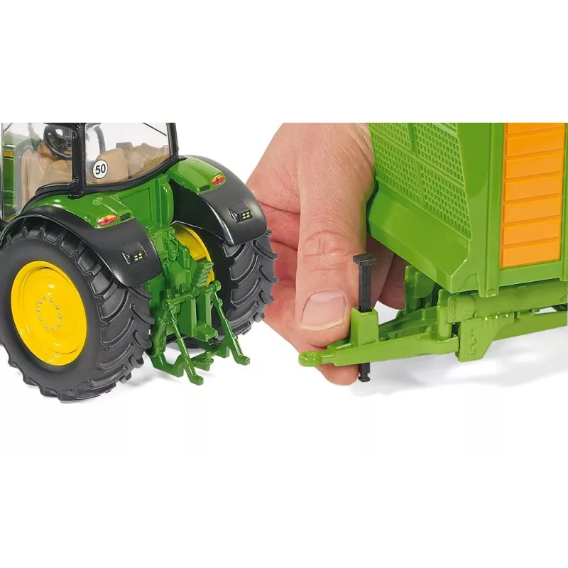 Siku John Deere 6210R, model ciągnika, 3 lat(a), Metal, Plastik, Czarny, Zielony