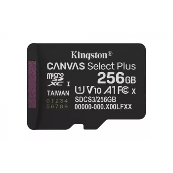 Kingston Technology 256GB micSDXC Canvas Select Plus Gen3 150R A1 pojedyncze opakowanie w/o ADP