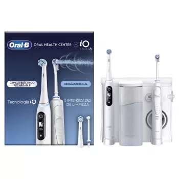 Obrotowo-oscylacyjna szczoteczka do zębów Oral-B iO6 biały dla dorosłych, zasilana baterią, 2 końcówki