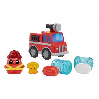 MGA Entertainment DohKins Wóz strażacki i strażak, Zestaw masy plastycznej, Wielokolorowy, Dziecko, Chłopiec/Dziewczynka, 3 lat(a), 99 lat(a)