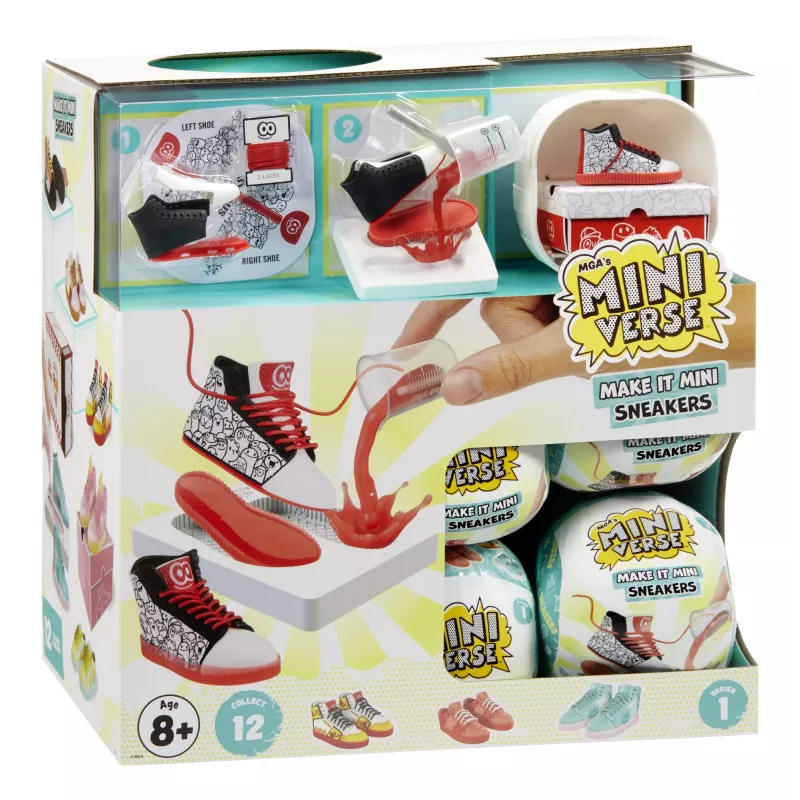 Miniverse Make It Mini Sneakers w PDQ, 8 lat, Wielokolorowy, Plastik