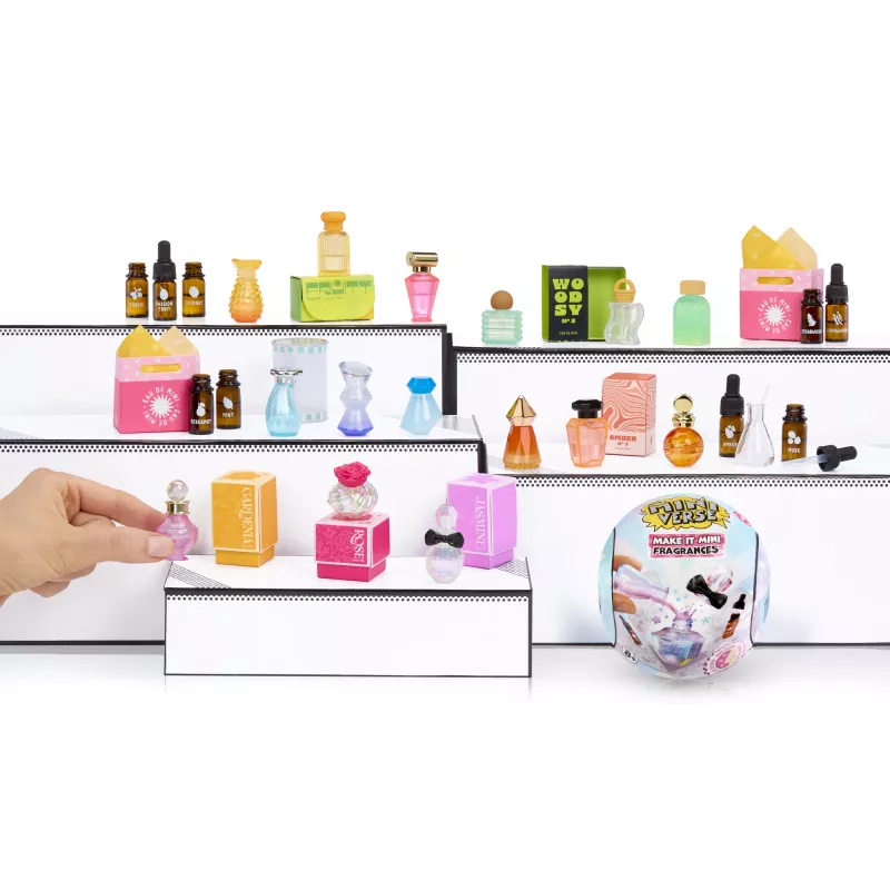 Miniverse Make It Mini Fragrances w PDQ, Zestaw do tworzenia perfum dla dzieci, 8 lat, Wielokolorowy