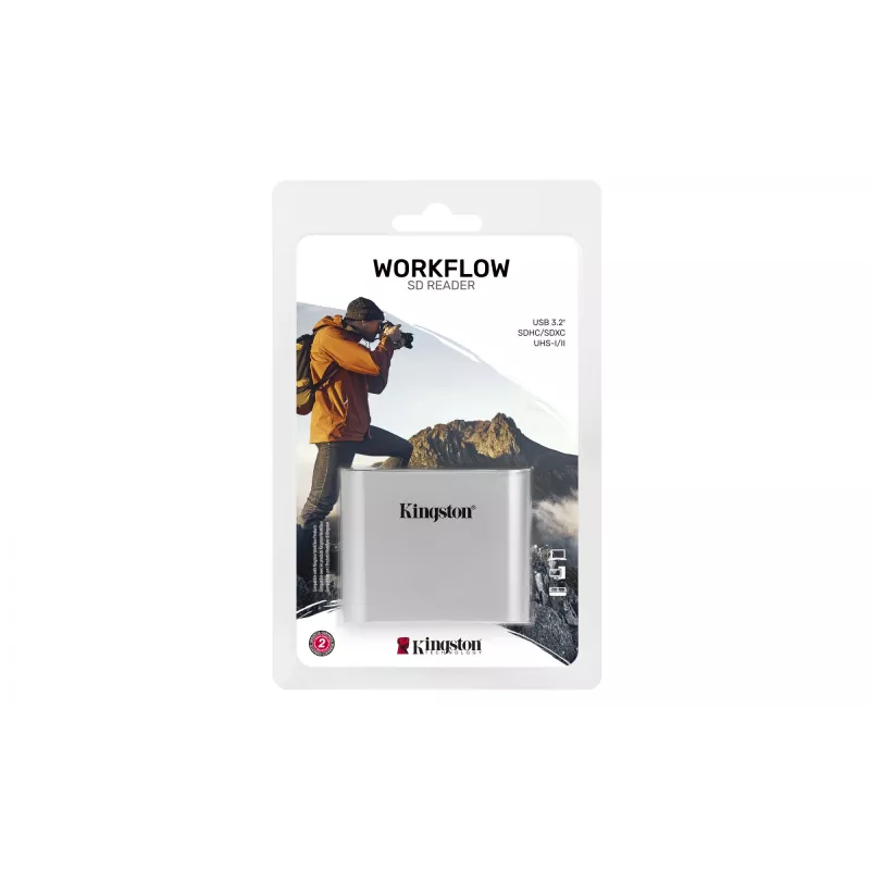Kingston Technology USB3.2 Gen1 Workflow Dual-Slot SDHC/SDXC UHS-II Card Reader