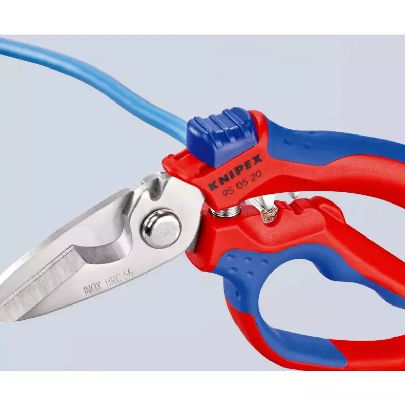Knipex 95 05 20 SB szczypce Stal nierdzewna Plastikowa rączka Niebieski Czerwony