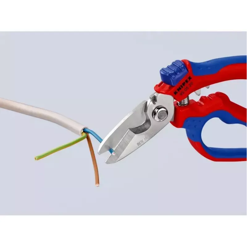 Knipex 95 05 20 SB szczypce Stal nierdzewna Plastikowa rączka Niebieski Czerwony
