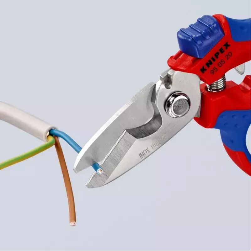 Knipex 95 05 20 SB szczypce Stal nierdzewna Plastikowa rączka Niebieski Czerwony