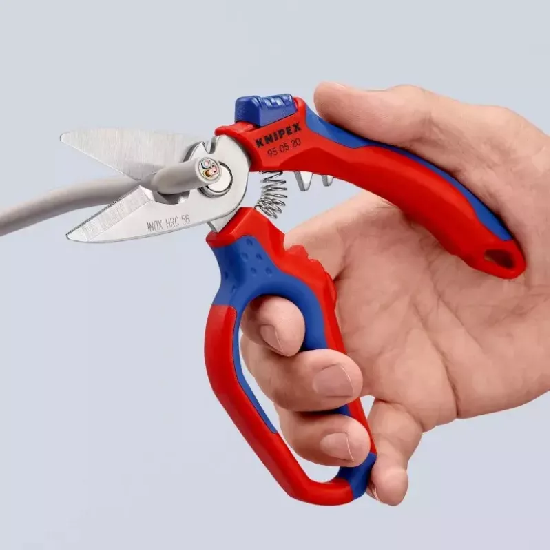 Knipex 95 05 20 SB szczypce Stal nierdzewna Plastikowa rączka Niebieski Czerwony