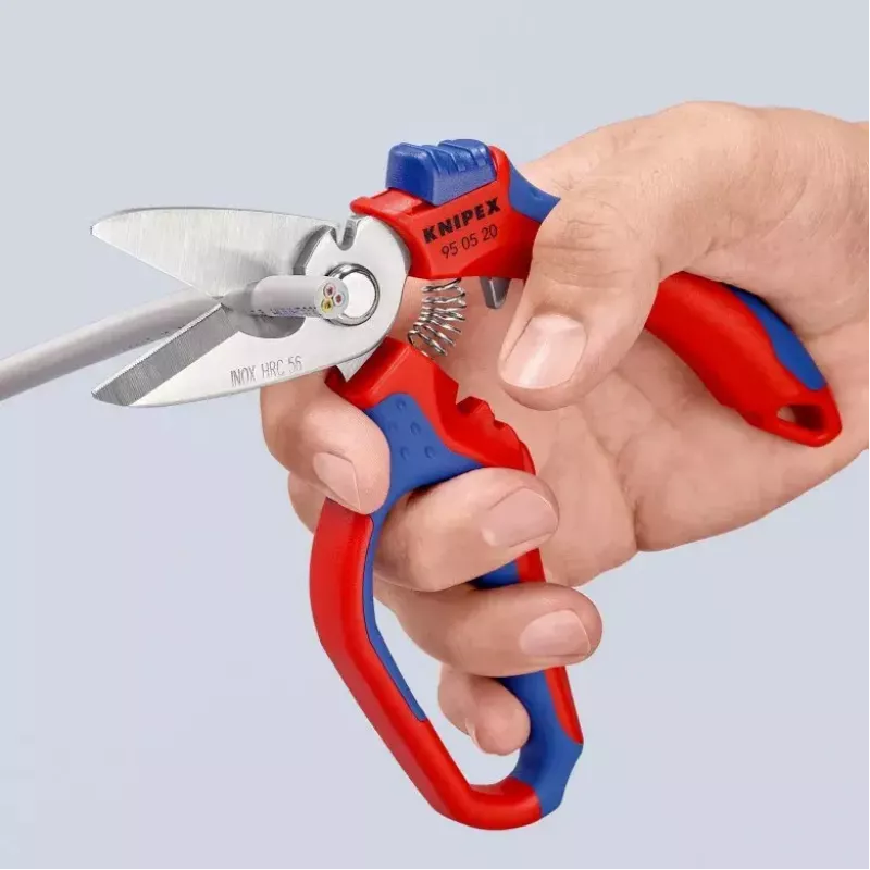 Knipex 95 05 20 SB szczypce Stal nierdzewna Plastikowa rączka Niebieski Czerwony