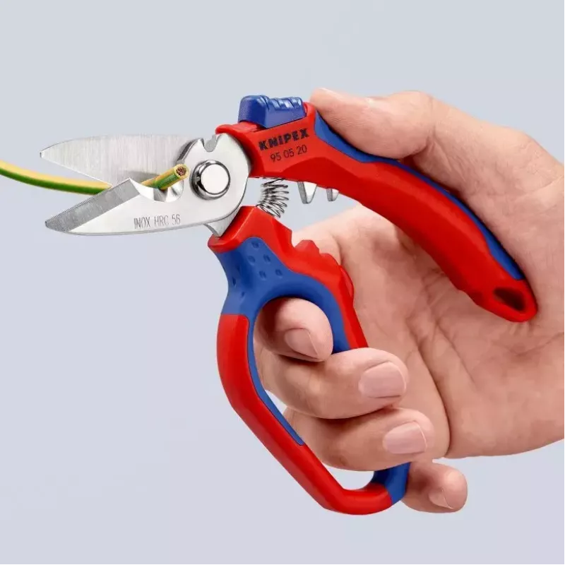 Knipex 95 05 20 SB szczypce Stal nierdzewna Plastikowa rączka Niebieski Czerwony