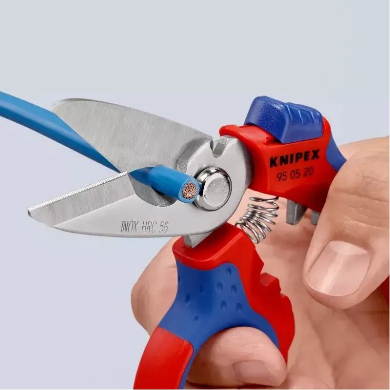 Knipex 95 05 20 SB szczypce Stal nierdzewna Plastikowa rączka Niebieski Czerwony
