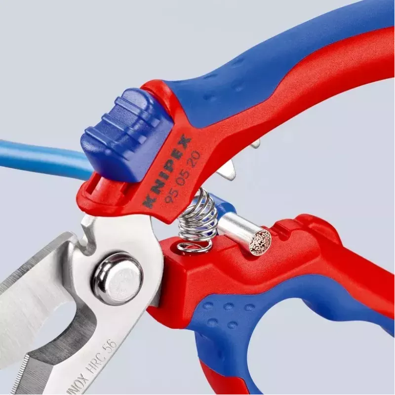Knipex 95 05 20 SB szczypce Stal nierdzewna Plastikowa rączka Niebieski Czerwony
