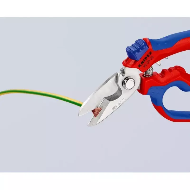Knipex 95 05 20 SB szczypce Stal nierdzewna Plastikowa rączka Niebieski Czerwony
