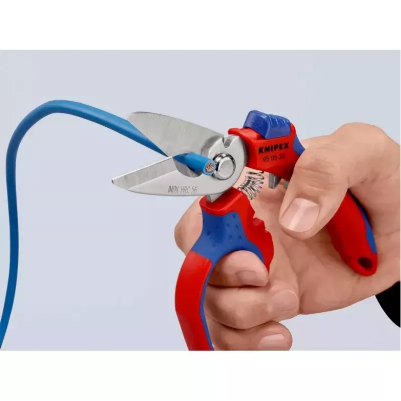 Knipex 95 05 20 SB szczypce Stal nierdzewna Plastikowa rączka Niebieski Czerwony
