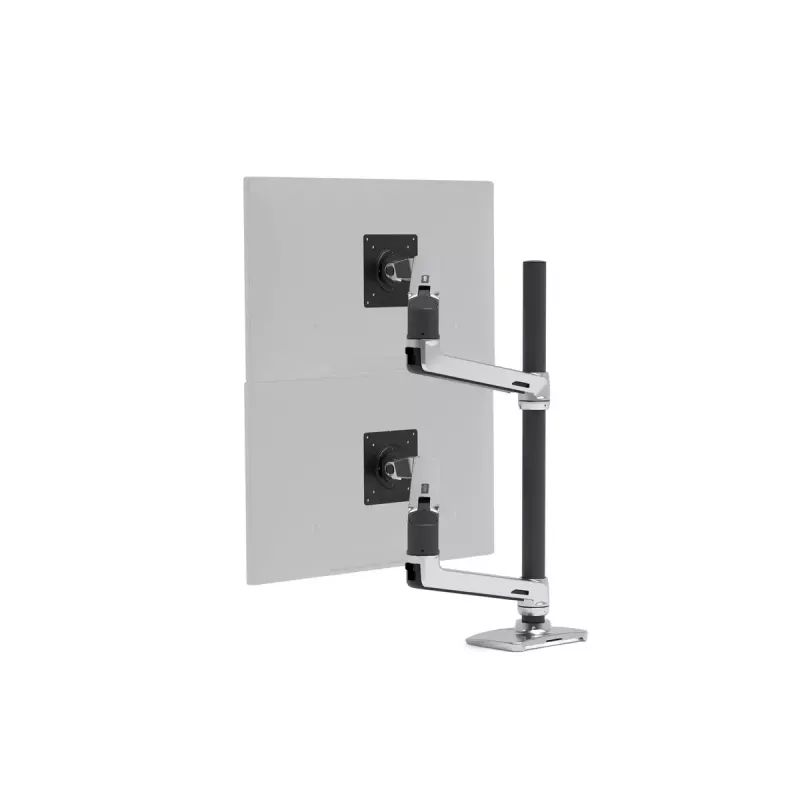 Ergotron LX Series LX Dual Stacking Arm, wysoki słup 101,6 cm, aluminium, zacisk, 20 kg
