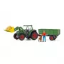 Ciągnik z przyczepą Schleich FARM WORLD 42608 Czarny Zielony Czerwony Żółty
