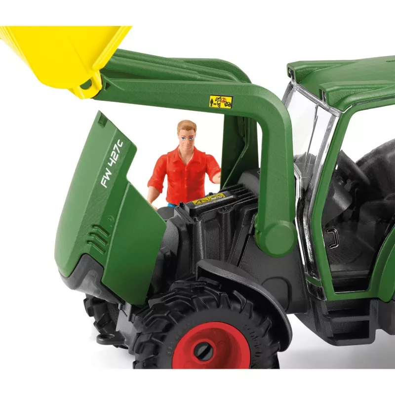 Ciągnik z przyczepą Schleich FARM WORLD 42608 Czarny Zielony Czerwony Żółty