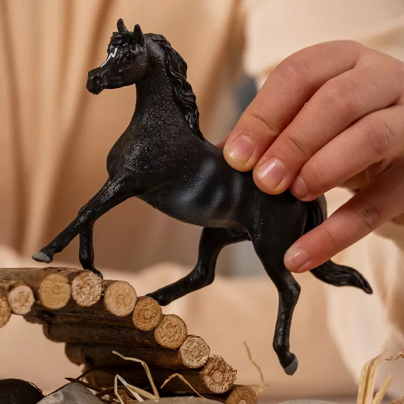 schleich HORSE CLUB Ogier Arabski, 5 lat, Konie, Czarny, Szary, Biały, Plastik