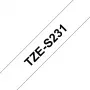 Taśma do drukarek etykiet Brother TZe-S231 12mm czarny na białym