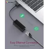 ICY BOX USB 3.0 A-Type do portu RJ-45 Ethernet, Przewodowy, USB, Ethernet, 1000 Mbit/s, Czarny