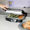 Grill kontaktowy CECOTEC Rock'nGrill 2000 — 2000 W, prostokątny, czarny/stal nierdzewna, regulowany termostat, 340×330×130 mm