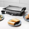 Grill kontaktowy CECOTEC Rock'nGrill 2000 — 2000 W, prostokątny, czarny/stal nierdzewna, regulowany termostat, 340×330×130 mm